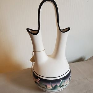 New west pottery wedding vase hand made and signed